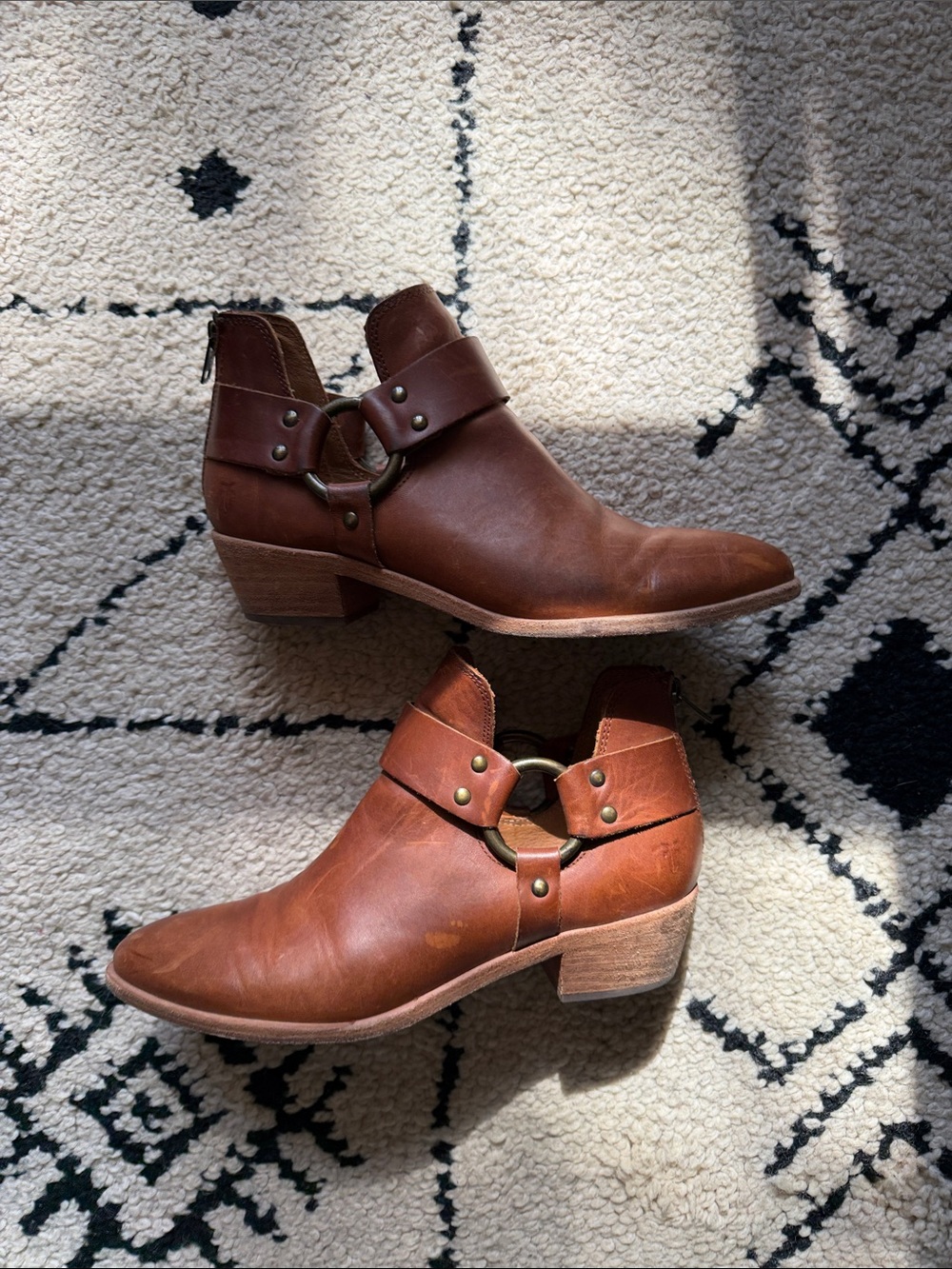 Frye - Ray Harness back zip Leather Ankle Boots
